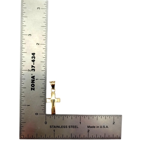 14K Yellow Gold Reversible Open Cross Pendant #20317 - Picture 7 of 7
